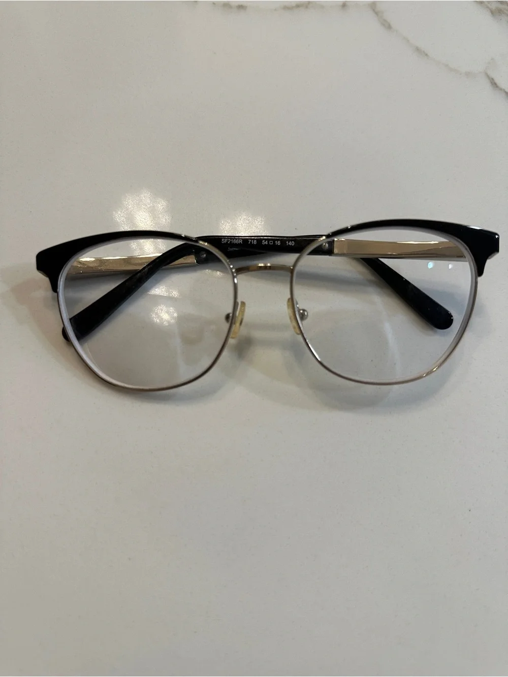 Women’s Black and Silver Browline Glasses